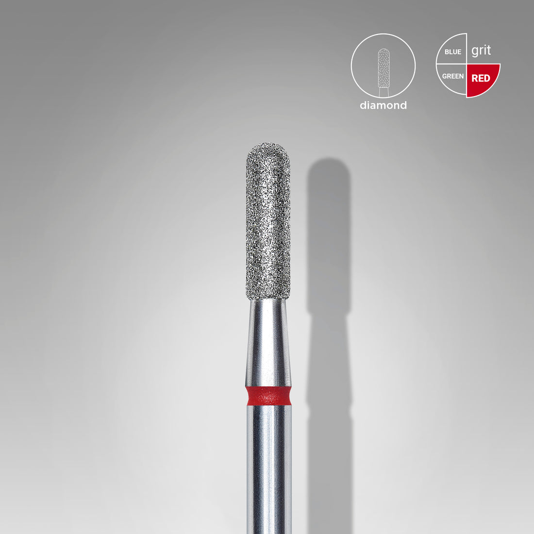 STALEKS Diamentowa Frezarka Zaokrąglony Walec Czerwona 2,3mm (FA30R023/8)